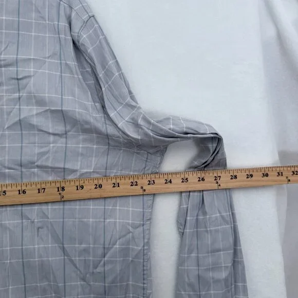 Faherty Movement Shirt Mens L Blue Plaid Windowpane Pima Cotton Button Down - Picture 4 of 9